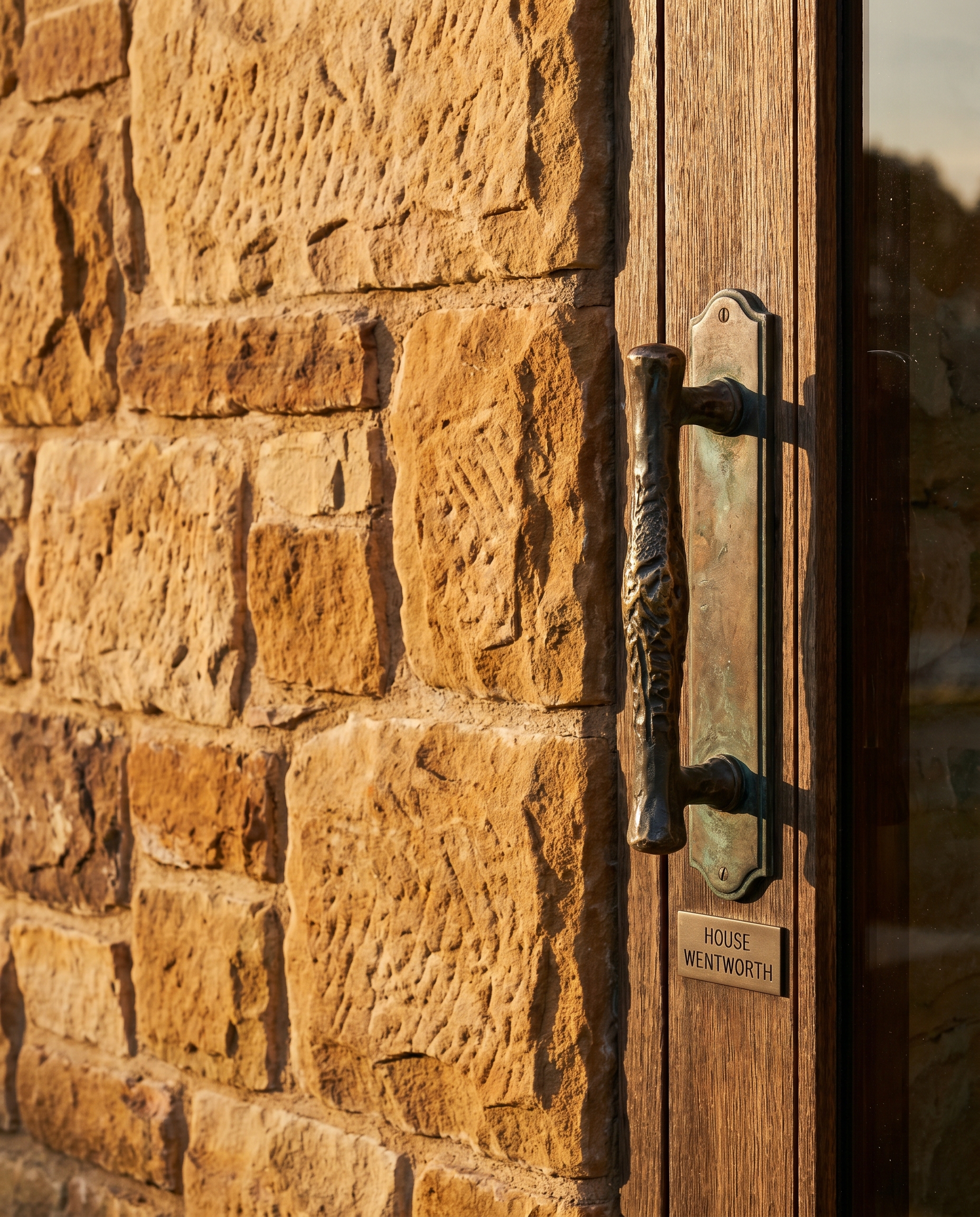 Hand-set stone detail