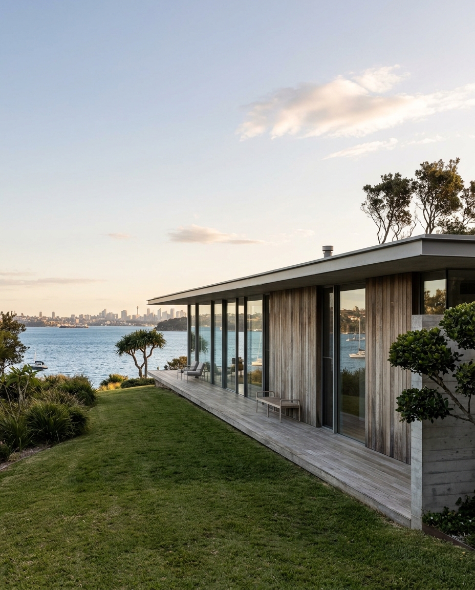 Single-volume coastal pavilion at Watsons Bay